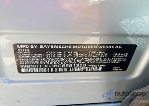 2016 BMW X1 xDrive28I z USA, uszkodzony, nr VIN WBXHT3C36G5E51356